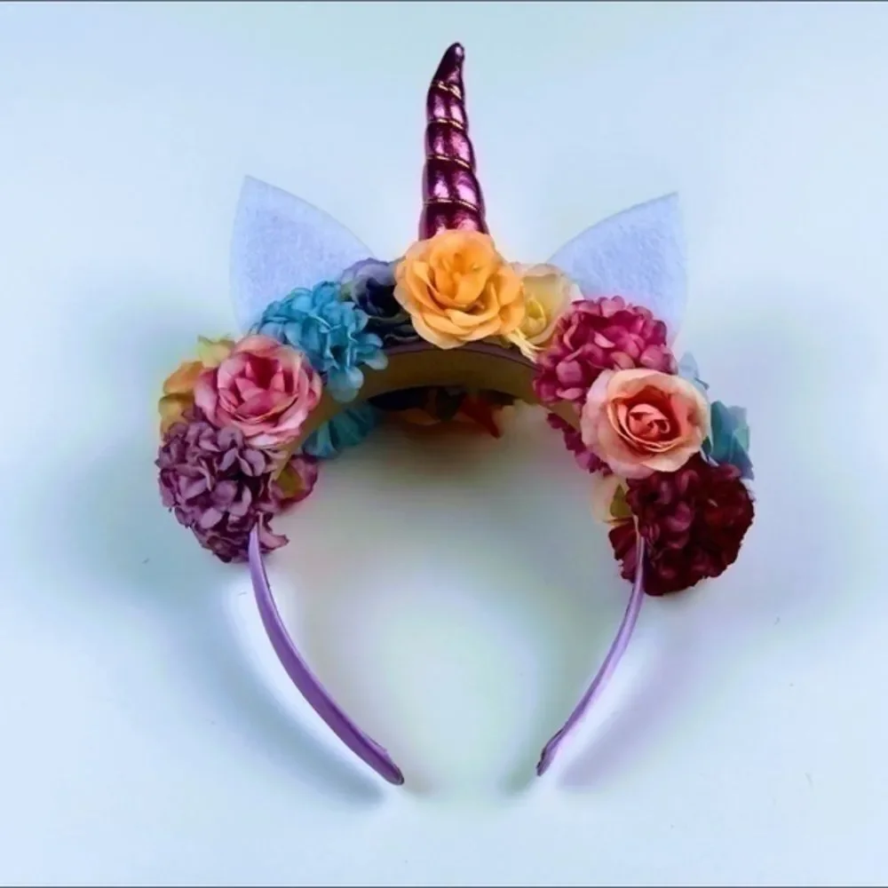 Cute & colorful Hand-crafted Unicorn flower crown